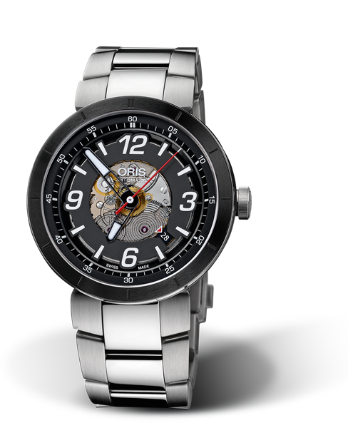 TT1 Engine Date, 43mm, Black, Stainless steel Strap, Stainless steel crown, Multi-piece stainless steel case, ceramic top ring