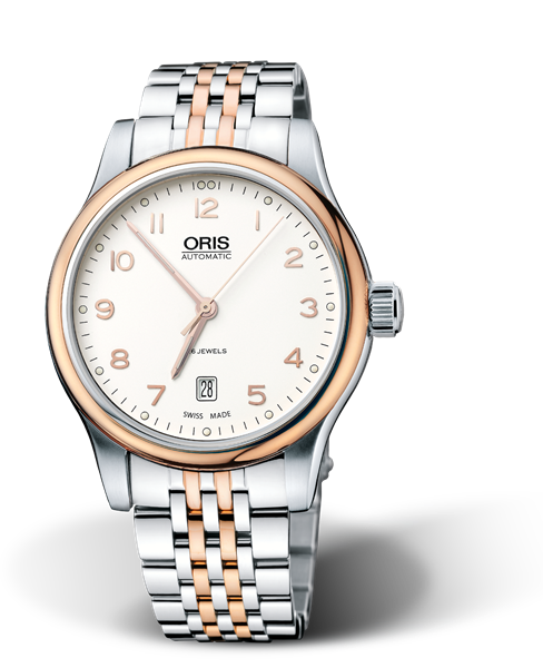 Classic Date, 42mm, Grey, Stainless steel Strap, Stainless steel crown, Multi-piece stainless steel case, rose gold PVD plated top ring