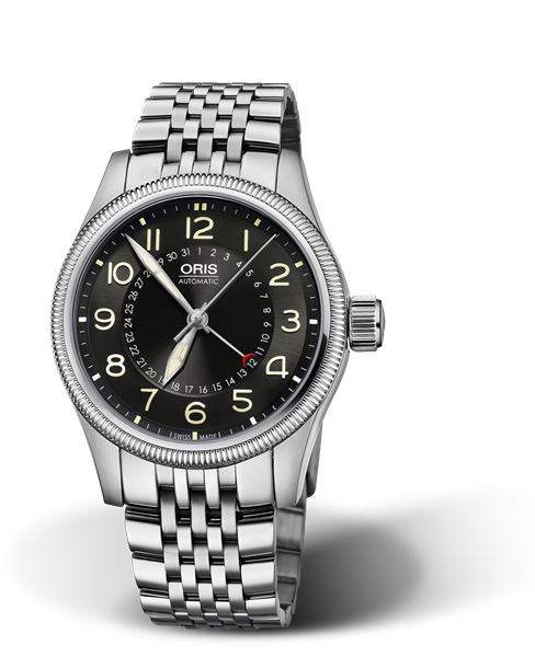 Big Crown Pointer Date, 40mm, Black, Stainless steel Strap, Stainless steel screw-in security crown, Multi-piece stainless steel case