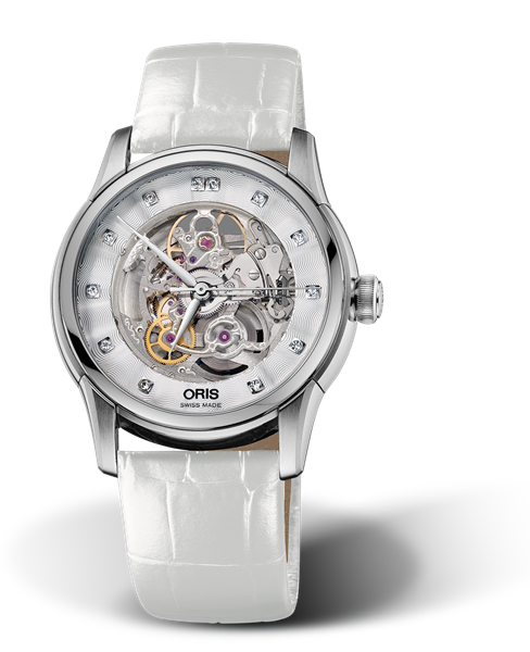 Artelier Skeleton Diamonds, 40.50mm, Grey, Leather Strap, Stainless steel crown, Multi-piece stainless steel case