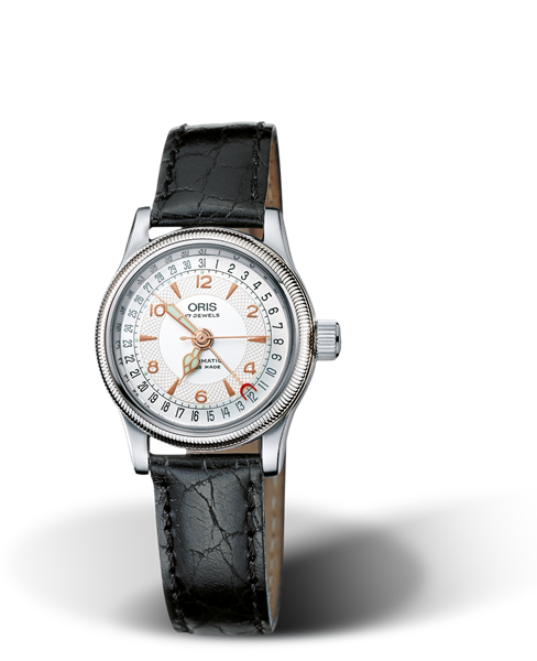Big Crown Original Pointer Date, 28.50mm, Grey, Leather Strap, Stainless steel crown, Multi-piece stainless steel case