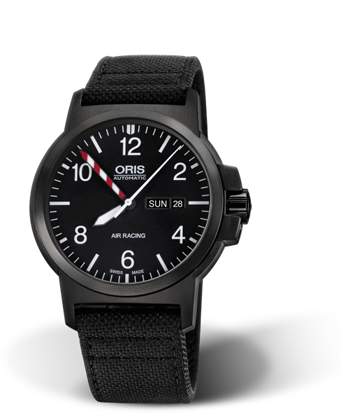 Air Racing Edition III, 42mm, Black, Textile Strap, Stainless steel screw-in security crown, Multi-piece stainless steel case