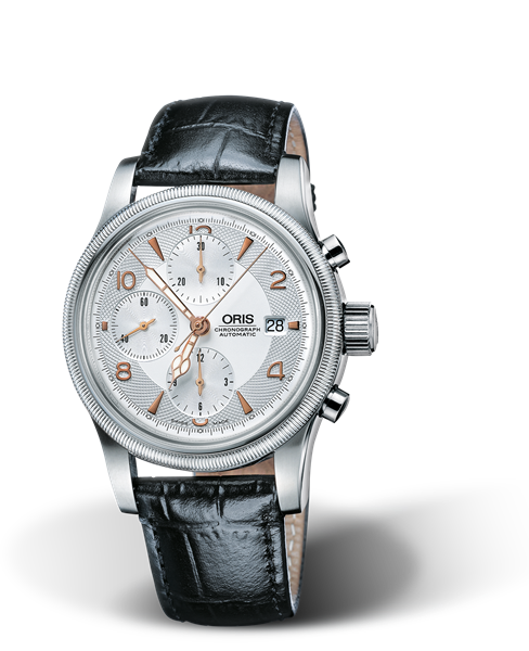 Big Crown Chronograph, 42mm, Grey, Leather Strap, Stainless steel crown and pushers, Multi-piece stainless steel case