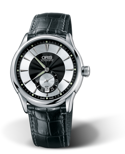 Artelier Small Second, Date, 40mm, Black, Leather Strap, Stainless steel crown, Multi-piece stainless steel case