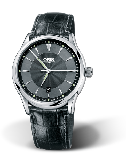 Artelier Date, 40mm, Black, Leather Strap, Stainless steel crown, Multi-piece stainless steel case