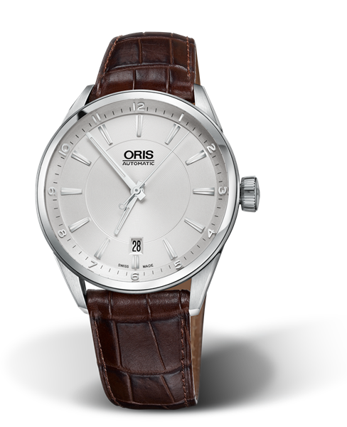 Artix Date, 39mm, Grey, Leather Strap, Stainless steel crown, Multi-piece stainless steel case