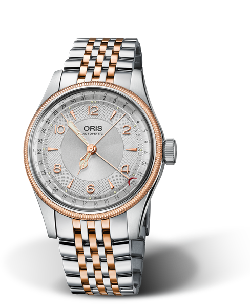 Big Crown Original Pointer Date, 40mm, Grey, Stainless steel Strap, Stainless steel crown, Multi-piece stainless steel case, rose gold PVD plated