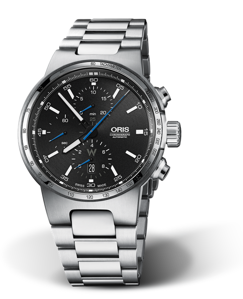 Williams Chronograph, 44mm, Black, Stainless steel Strap, Stainless steel crown and pushers, Multi-piece stainless steel case, tachymeter scale top ring