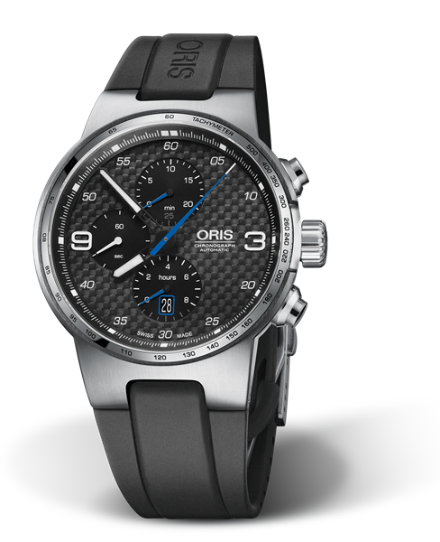 Williams Chronograph, 44mm, Black, Rubber Strap, Stainless steel crown and pushers, Multi-piece stainless steel case