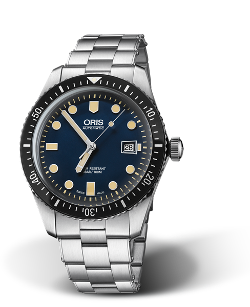 Divers Sixty-Five, 42.00 mm, Blue, Stainless steel Strap, Stainless steel screw-in security crown, Multi-piece stainless steel case, minutes scale top ring