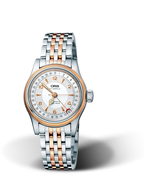 Big Crown Original Pointer Date, 32mm, Grey, Stainless steel Strap, Stainless steel crown, Multi-piece stainless steel case, rose gold plated top ring