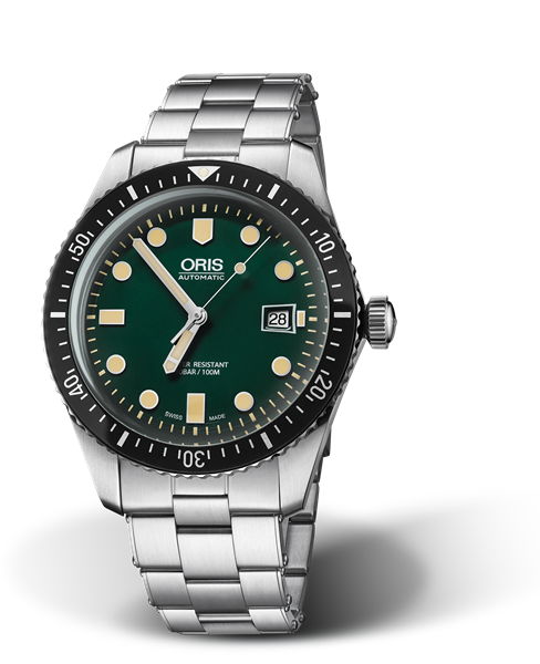 Divers Sixty-Five, 42.00 mm, Green, Stainless steel Strap, Stainless steel screw-in security crown, Multi-piece stainless steel case, minutes scale top ring