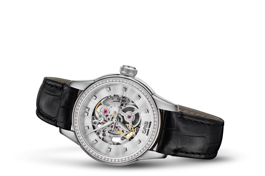 Artelier Skeleton Diamonds, Grey, Leather Strap