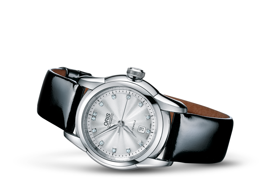 Artelier Lady Date Diamonds, Grey, Leather Strap