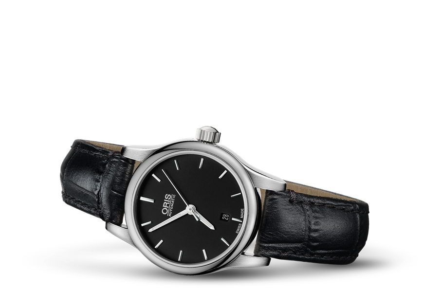 Classic Date, Black, Leather Strap