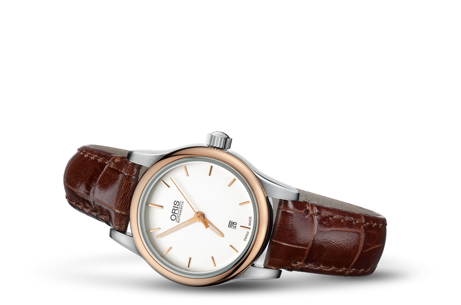 Classic Date, Grey, Leather Strap