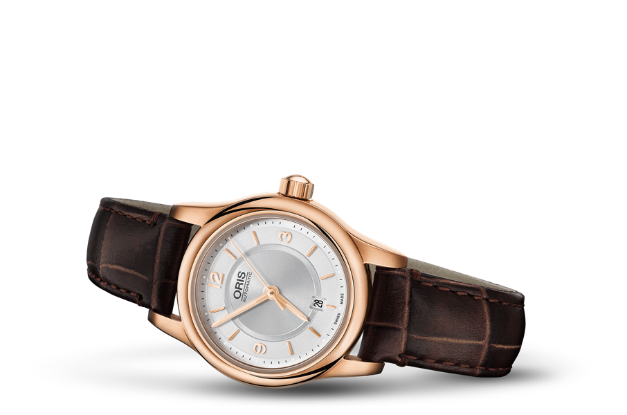 Classic Date, Grey, Leather Strap