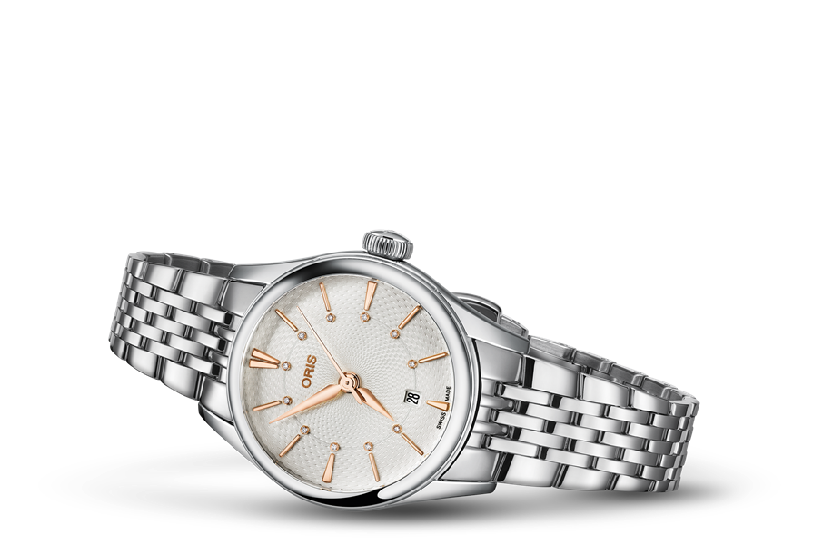 Artelier Date Diamonds, Grey, Stainless steel Strap