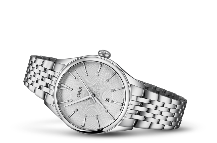 Artelier Date Diamonds, Grey, Stainless steel Strap