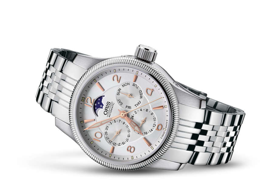 Big Crown Complication, Grey, Stainless steel Strap