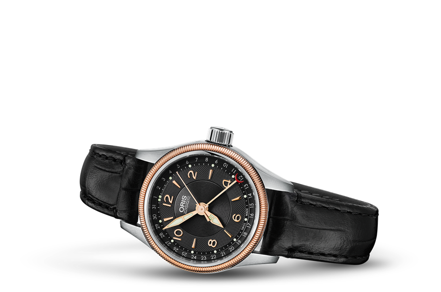 Big Crown Pointer Date, Black, Leather Strap