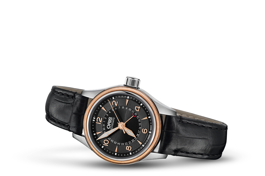 Big Crown Pointer Date, Black, Leather Strap