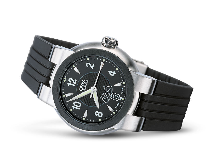 TT1 Day Date 2000, Black, Rubber Strap