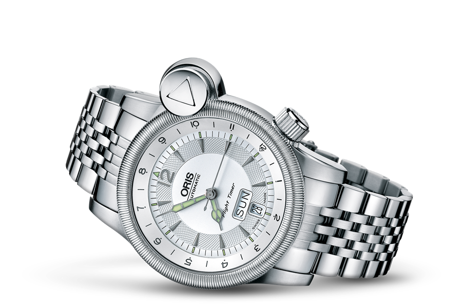 Flight Timer² Day Date, Grey, Stainless steel Strap