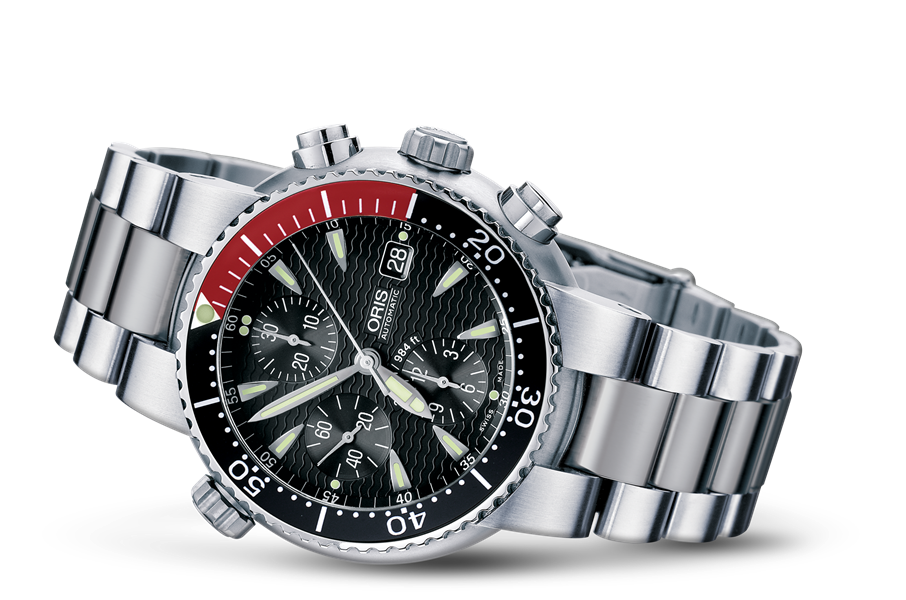 Divers Titan Chronograph, Black, Titanium Strap