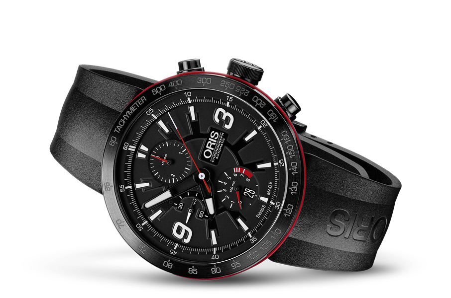 TT1 Chronograph, Black, Rubber Strap