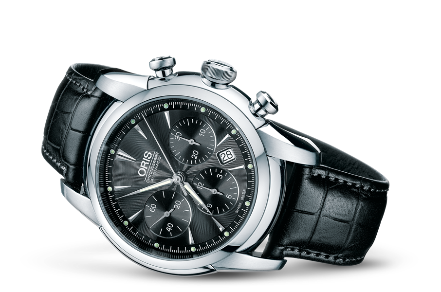 Artelier Chronograph 2003, Black, Leather Strap