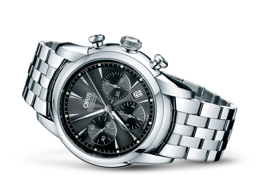 Artelier Chronograph 2003, Black, Stainless steel Strap