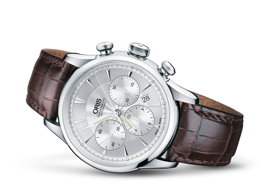 Artelier Chronograph, Grey, Leather Strap