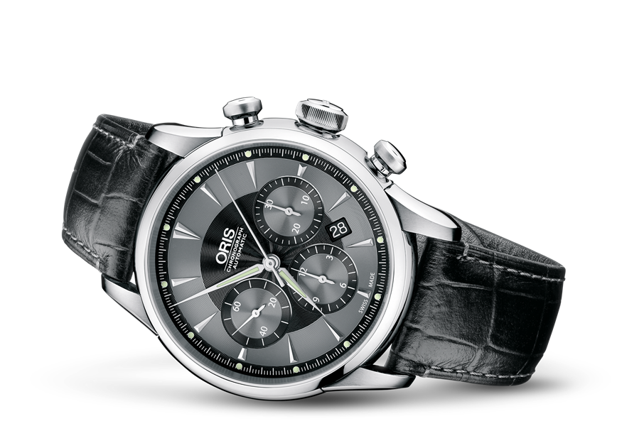 Artelier Chronograph, Black, Leather Strap