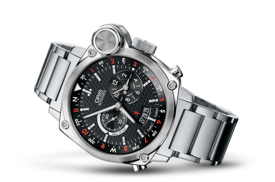 BC4 Flight Timer, Black, Stainless steel Strap