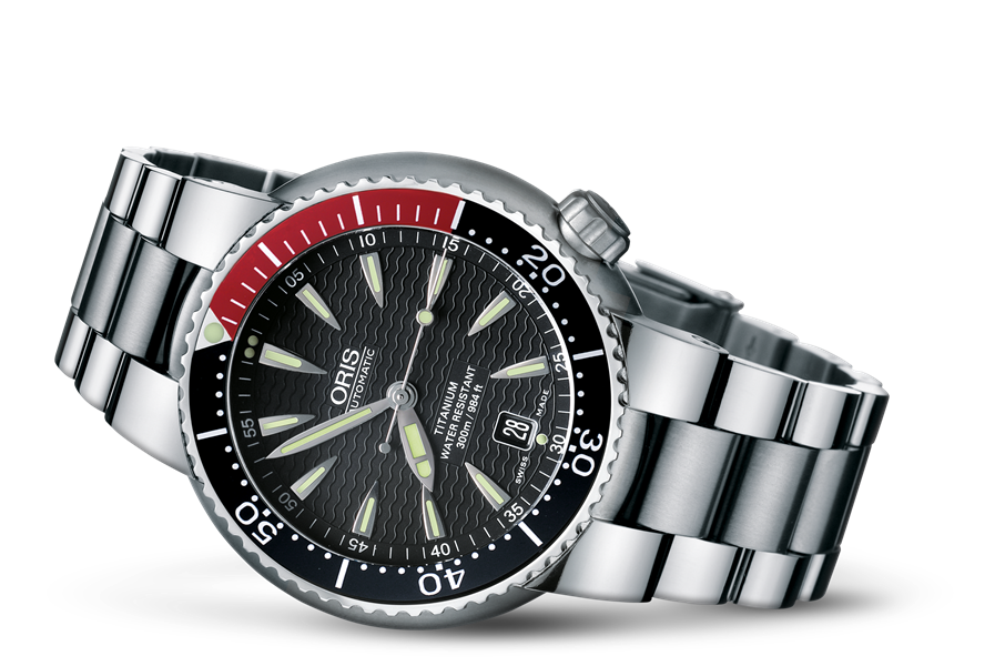 Divers Titan Date, Black, Titanium Strap