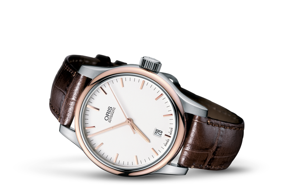 Classic Date, Grey, Leather Strap