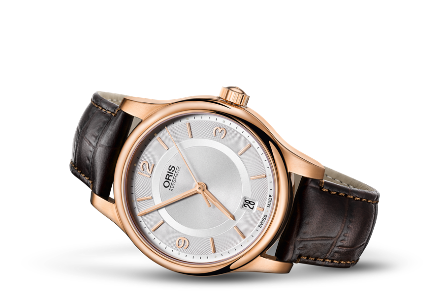 Classic Date, Grey, Leather Strap