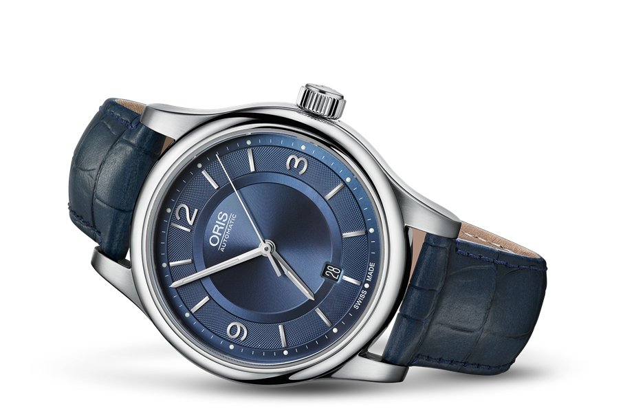 Classic Date, Blue, Leather Strap