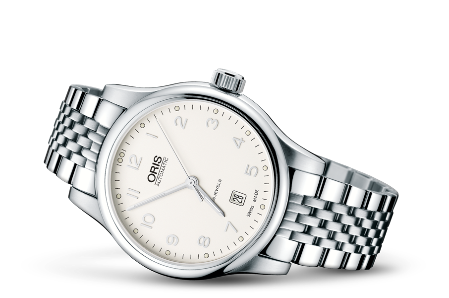 Classic Date, Grey, Stainless steel Strap
