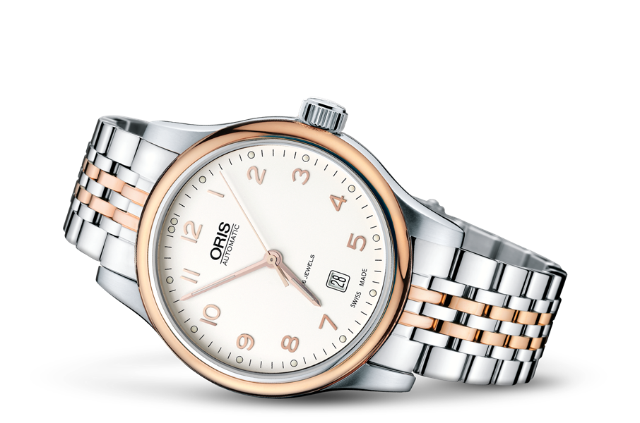 Classic Date, Grey, Stainless steel Strap