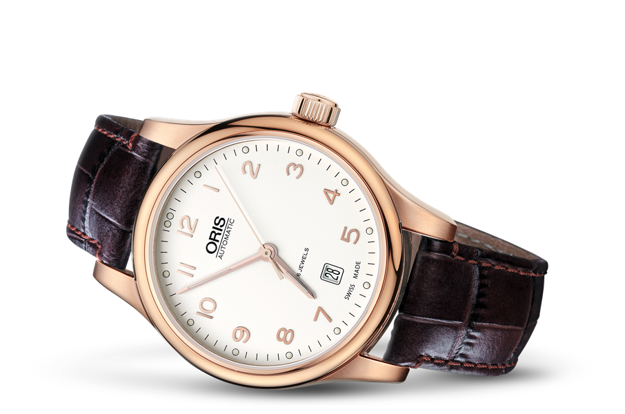 Classic Date, Grey, Leather Strap