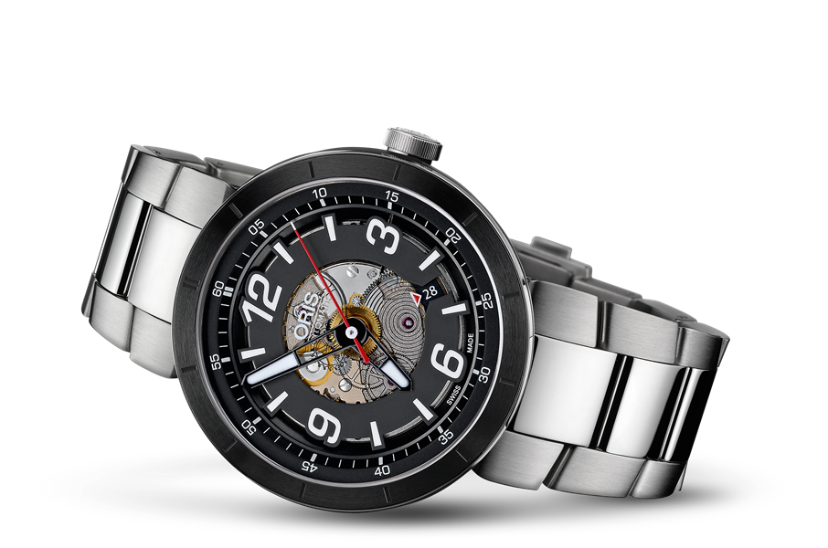 TT1 Engine Date, Black, Stainless steel Strap