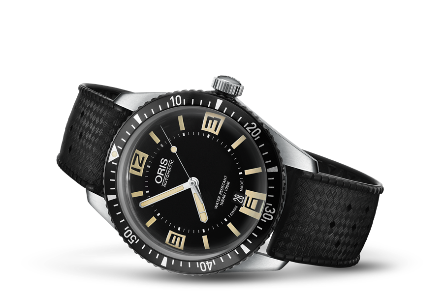 Divers Sixty-Five, Black, Rubber Strap