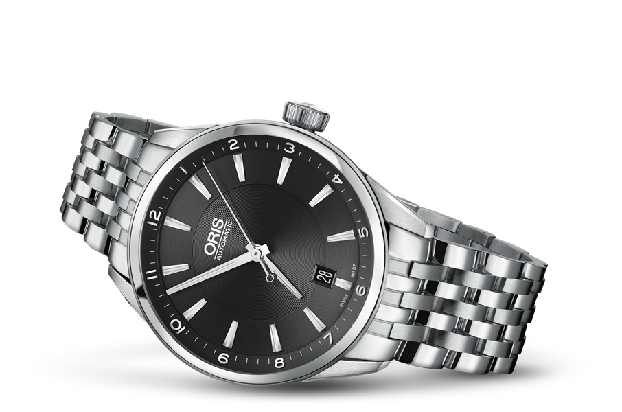 Artix Date, Black, Stainless steel Strap