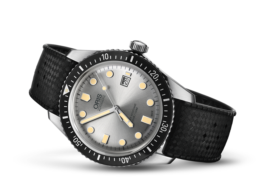 Divers Sixty-Five, Grey, Rubber Strap