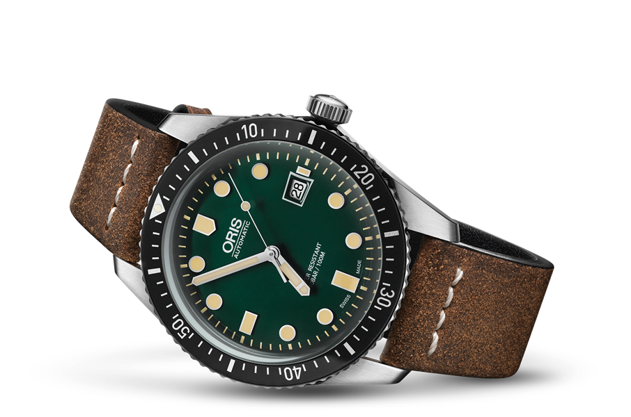 Divers Sixty-Five, Green, Leather Strap