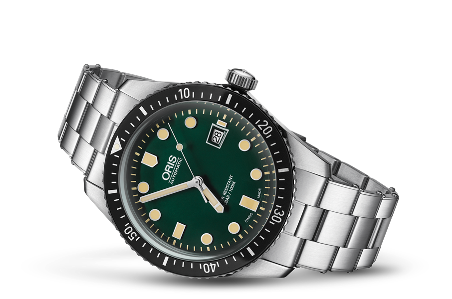 Divers Sixty-Five, Green, Stainless steel Strap