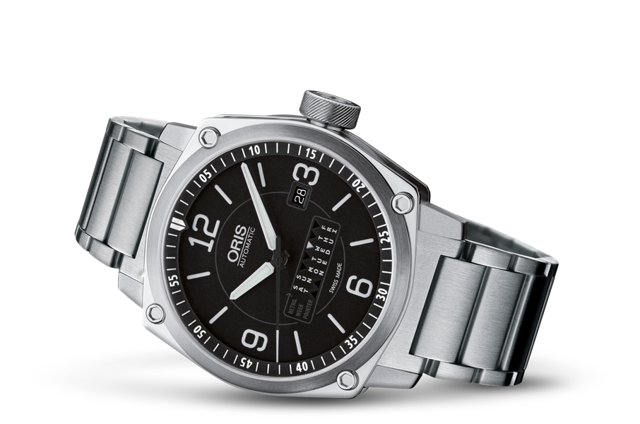 BC4 Retrograde Day, Black, Stainless steel Strap