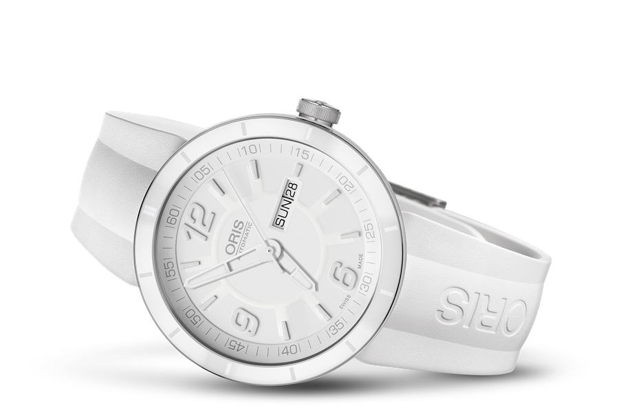 TT1 Day Date, White, Rubber Strap